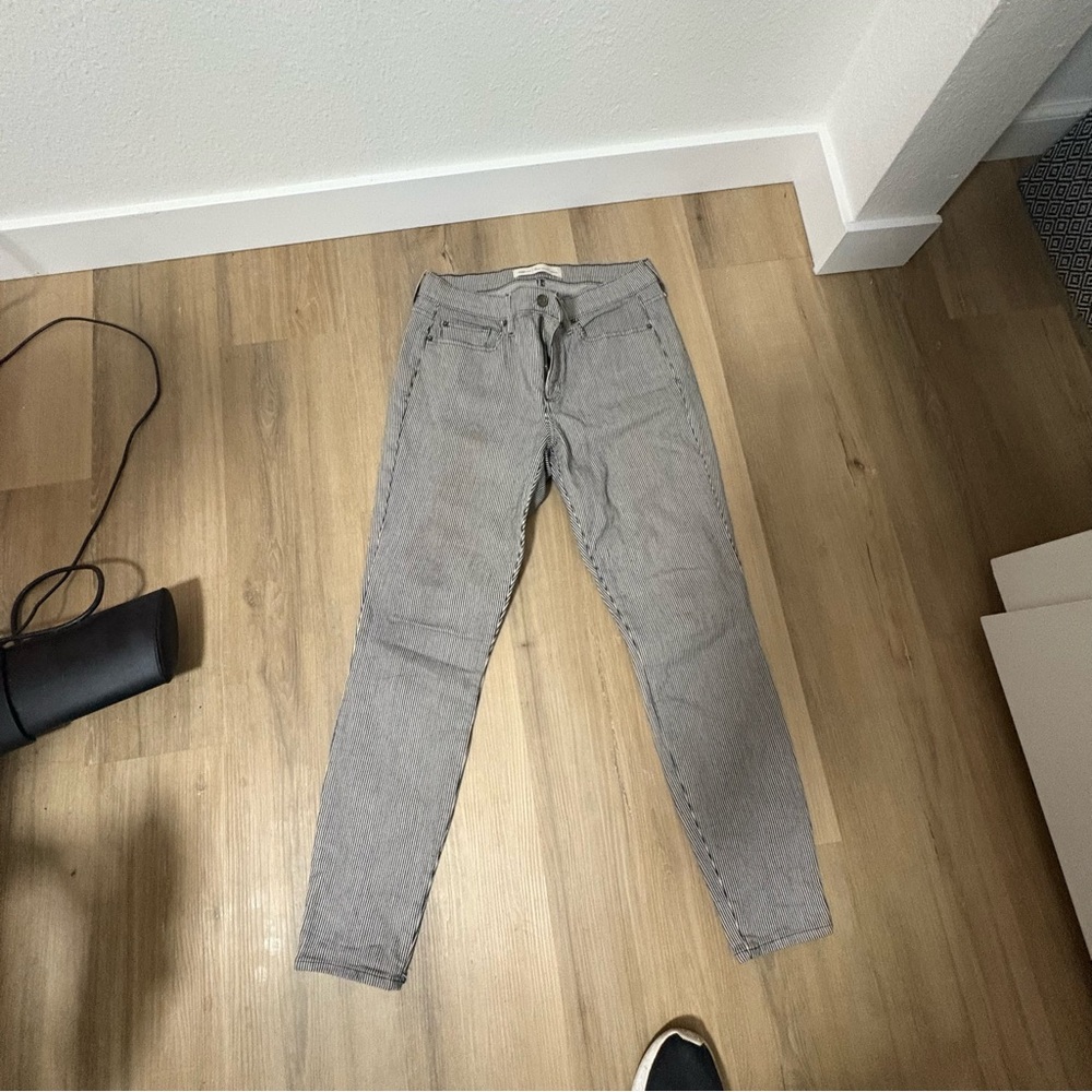 GAP Black and White Striped Pants